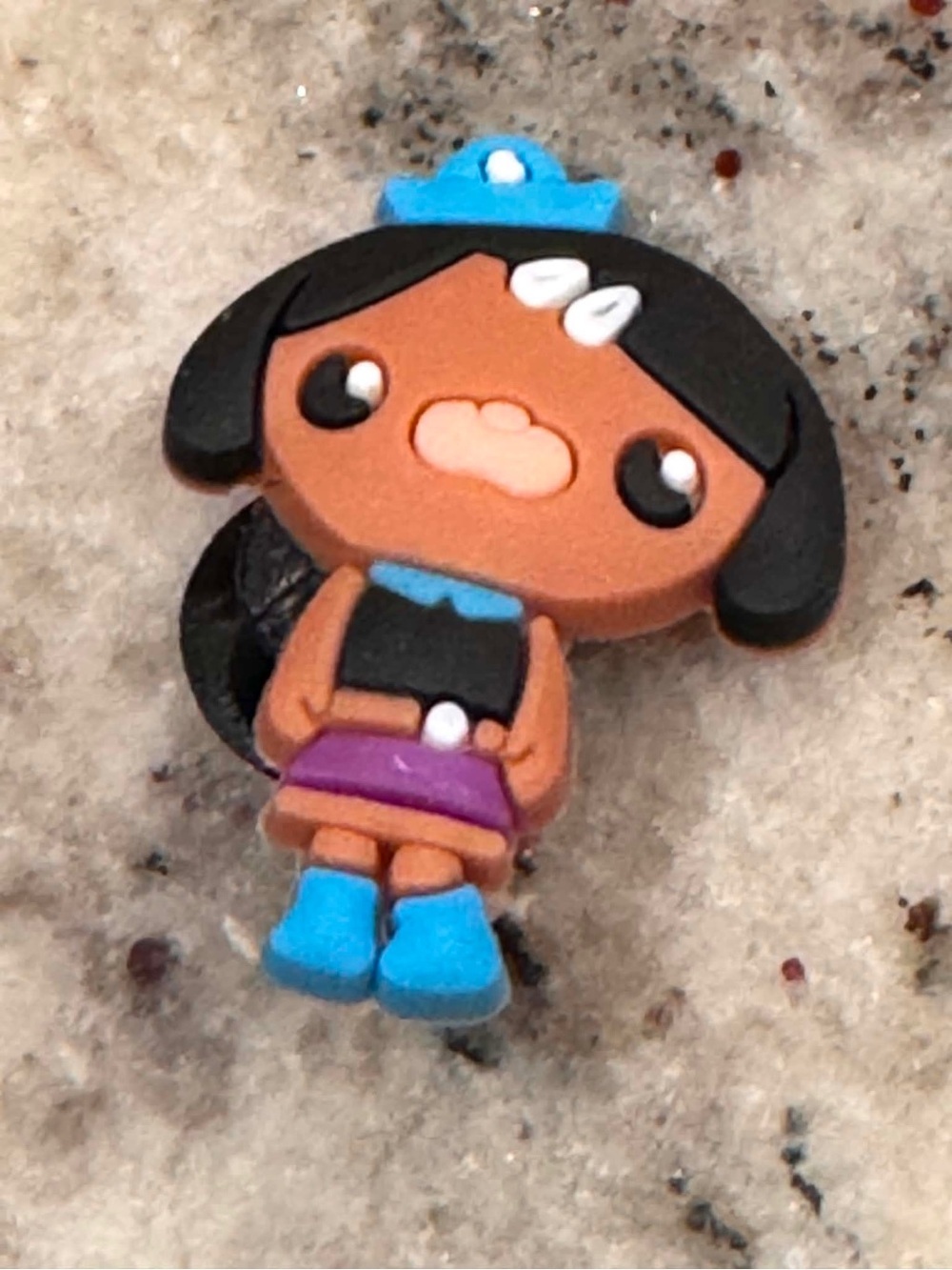 CROCS Octonauts Rubber Shoe Charm Cartoon Girl in Black, Purple & Blue